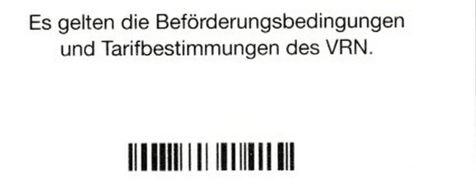 Dagkort til Rhein-Neckar-Verkehr in Heidelberg (RNV), bagsiden (2024)