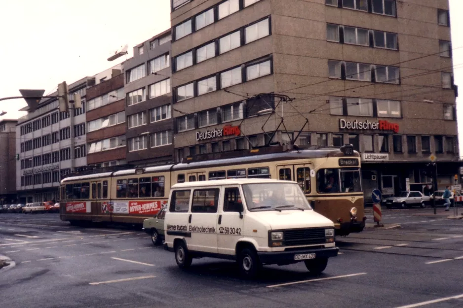 Dortmund sporvognslinje U43 med ledvogn 27 ved Ostentor (1988)