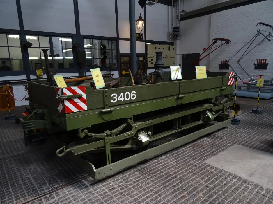 Dresden arbejdsvogn 3406 i Straßenbahnmuseum (2019)