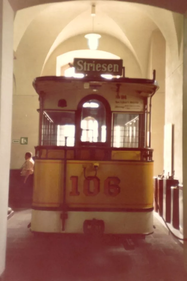 Dresden hestesporvogn 106 på Verkehrsmuseum (1983)