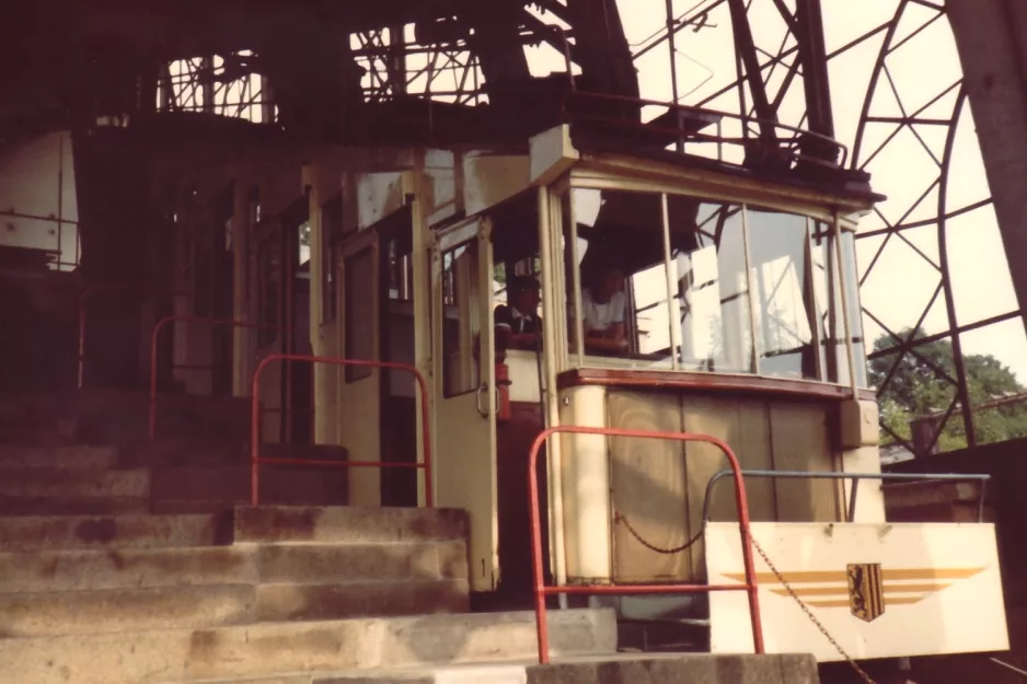 Dresden kabelbane Schwebeseilbahn med kabelsporvogn Schwebeseilbahn 1 ved Sierksstraße (1983)