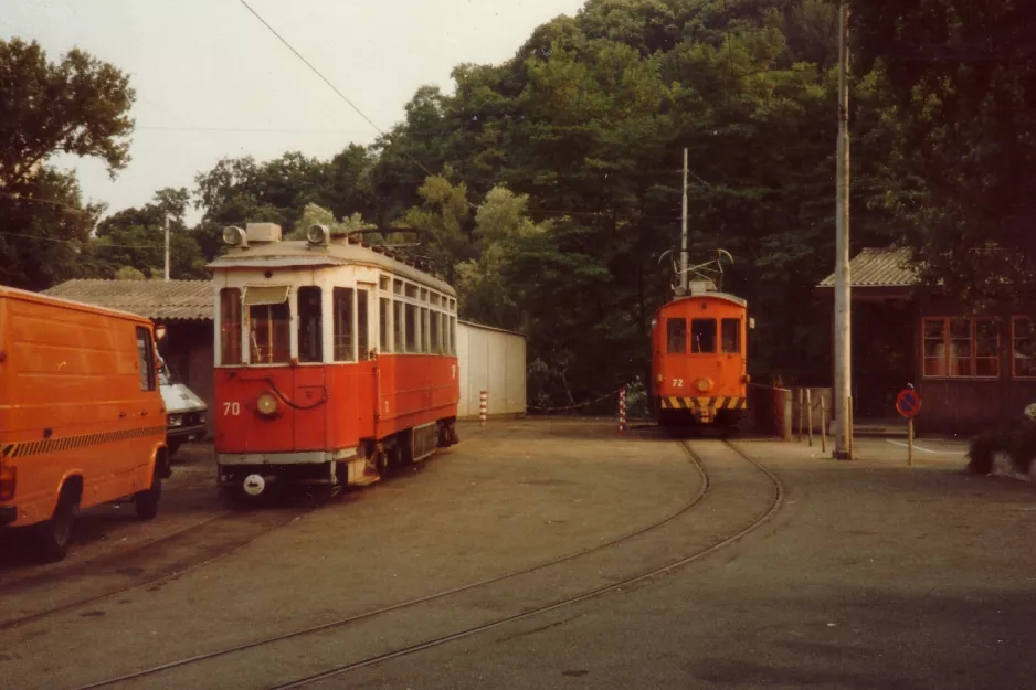 Geneve arbejdsvogn 70 ved Dépôt La Jonction (1982)