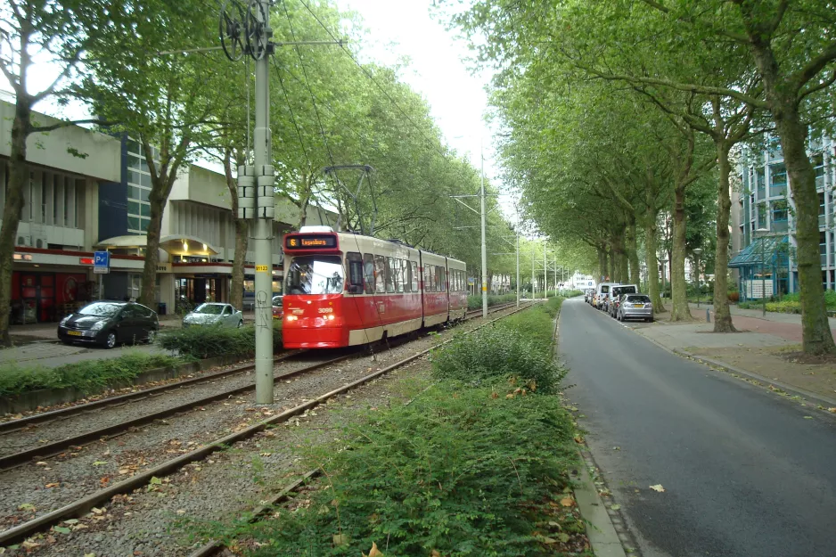 Haag sporvognslinje 6 med ledvogn 3099 ved Vlamenburg (2014)