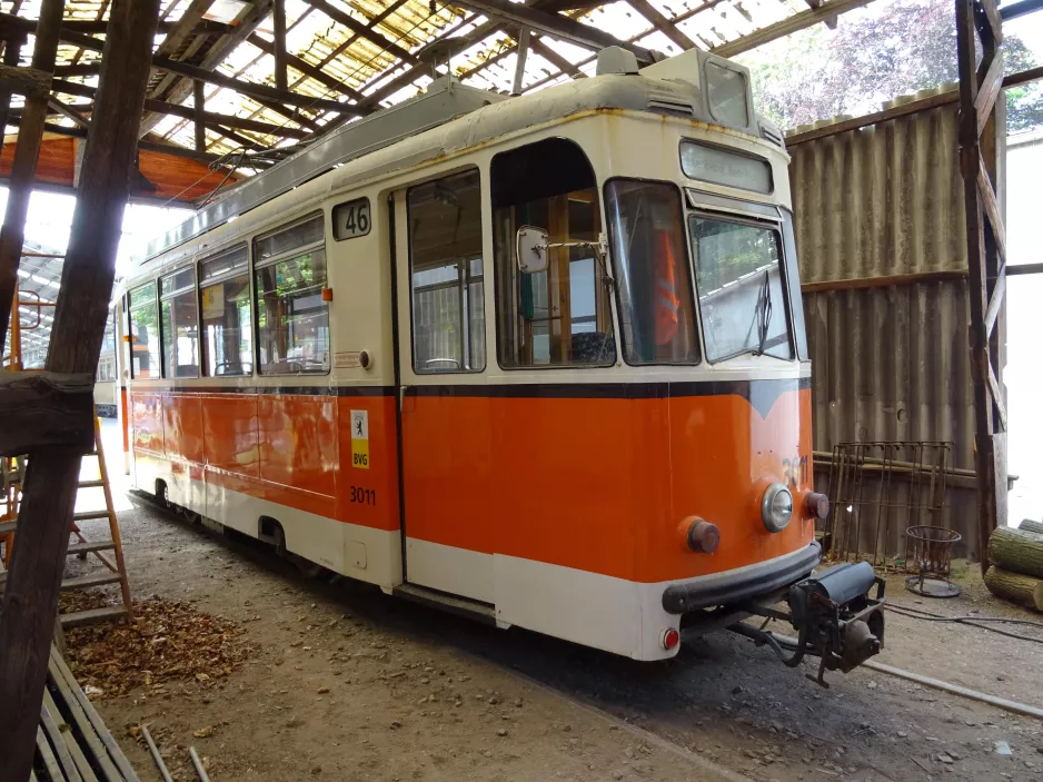 Hannover motorvogn 3011 inde i Straßenbahn-Museum (2018)