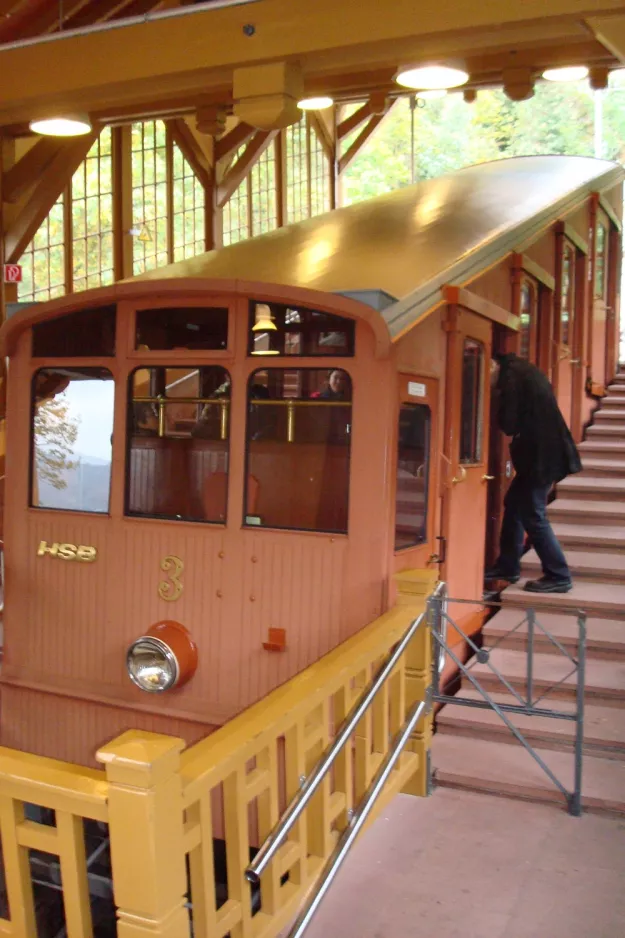 Heidelberg Bergbahn med motorvogn Königstuhlbahn 3 ved Molkenkur (2009)