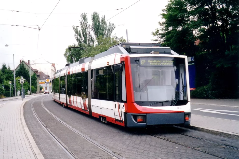 Heidelberg regionallinje 5 med lavgulvsledvogn 118 ved Burgstr. (2003)