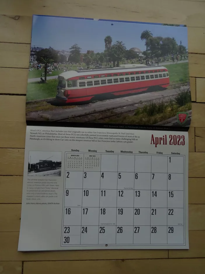 Kalender: San Francisco motorvogn 1062 ved Church & 18th (2023)