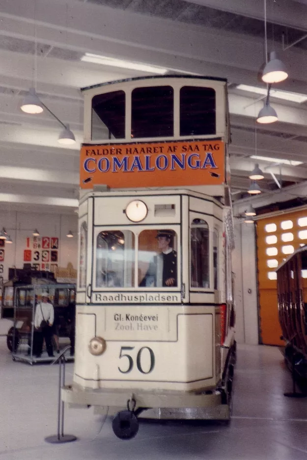 København dobbeltdækkermotorvogn 50 i HT-museet (1984)