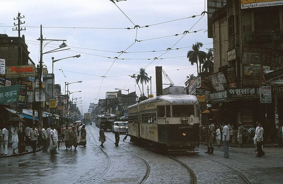 Kolkata sporvognslinje 3 ved Shyambazar (1980)