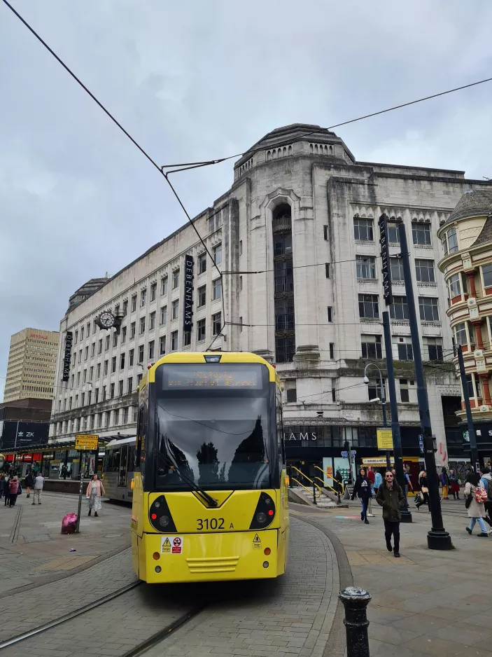 Manchester ledvogn 3102 på Market Street (2022)