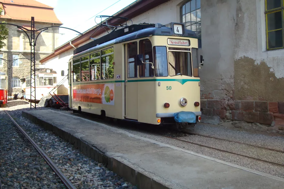 Naumburg (Saale) motorvogn 50 ved Naumburger Straßenbahn (2014)