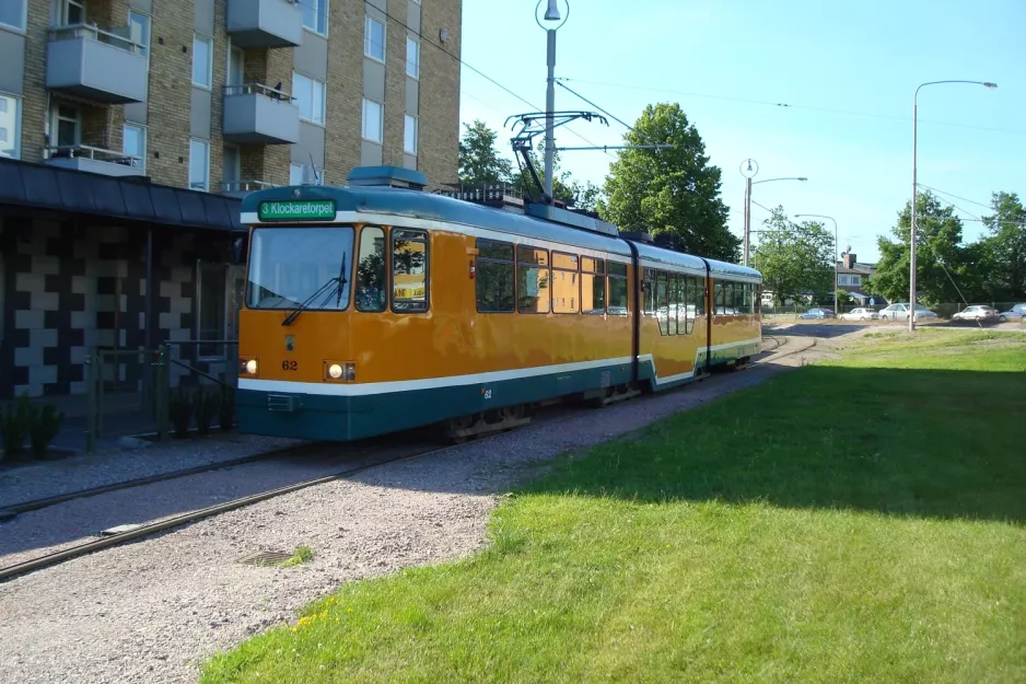 Norrköping sporvognslinje 3 med ledvogn 62 "Düsseldorf" ved Vidablick (2009)