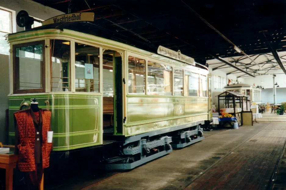 Nürnberg motorvogn 144 i Historische Straßenbahndepot St. Peter (1998)