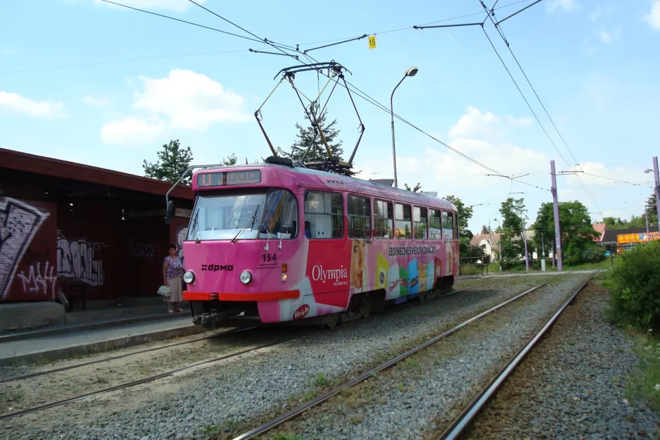 Olomouc sporvognslinje U med motorvogn 154 ved Nová Ulice (2008)