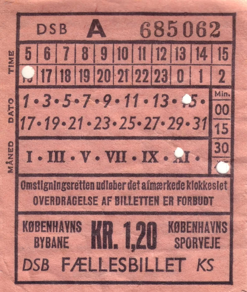 Omstigningsbillet: Overdragelse af billetten er forbudt
 (1965)