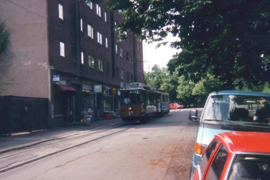 Oslo Veterantrikken med museumsvogn 87 ved Sagene (1995)