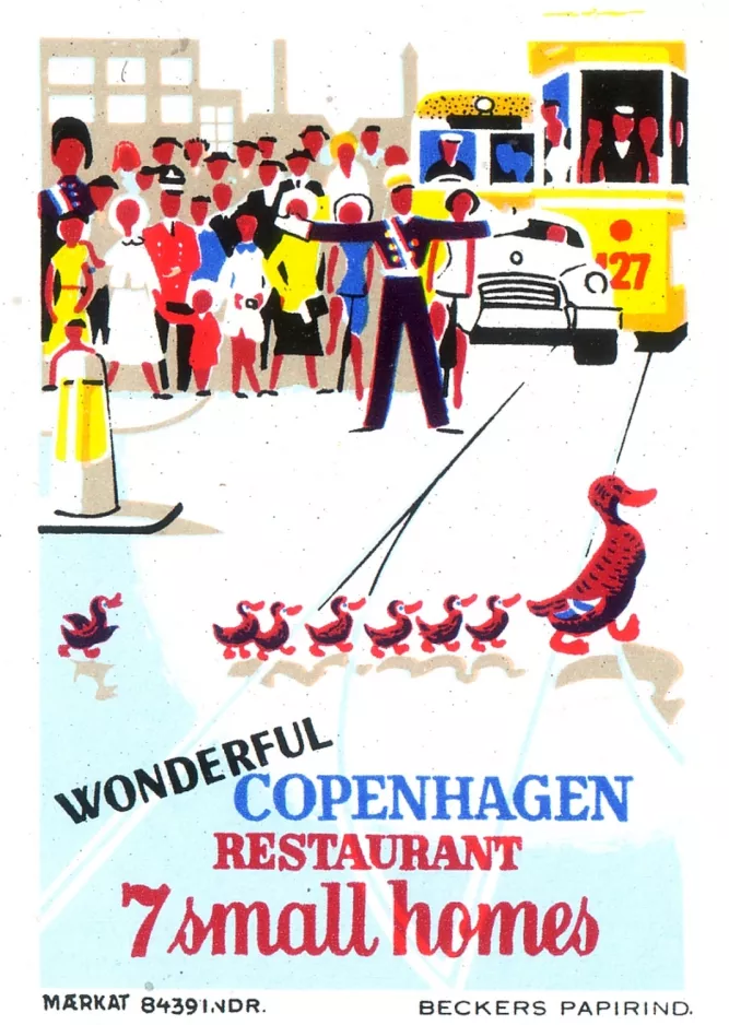 Papmærke: Wonderful Copenhagen. Restaurant 7 small homes
(1957)