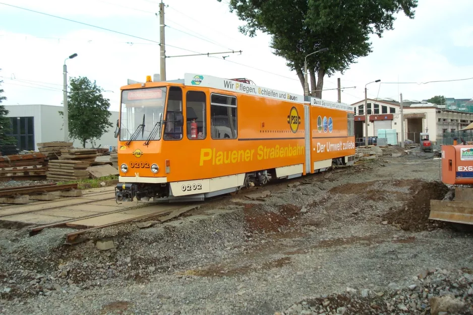 Plauen slibevogn 0202 ved Wiesenstr. (2008)