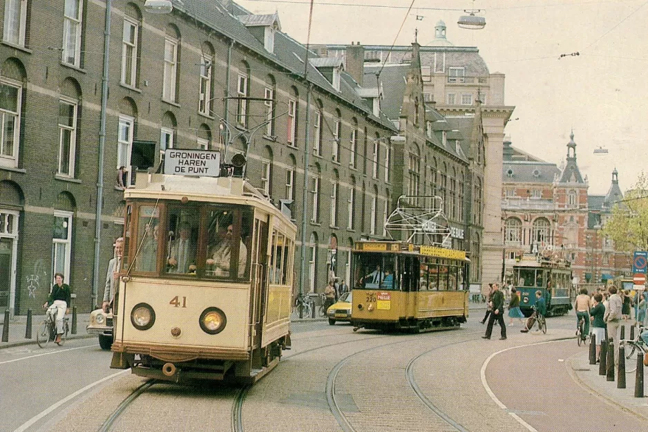 Postkort: Amsterdam motorvogn 41 på Kleine Gartmanplantsoen (1981)