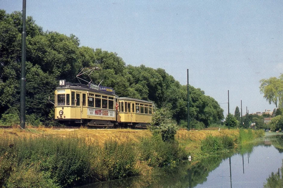 Postkort: Amsterdam museumslinje 30 med motorvogn 224 nær Amstelveen (1984)