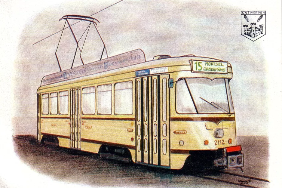 Postkort: Antwerpen motorvogn 2112  (1981)