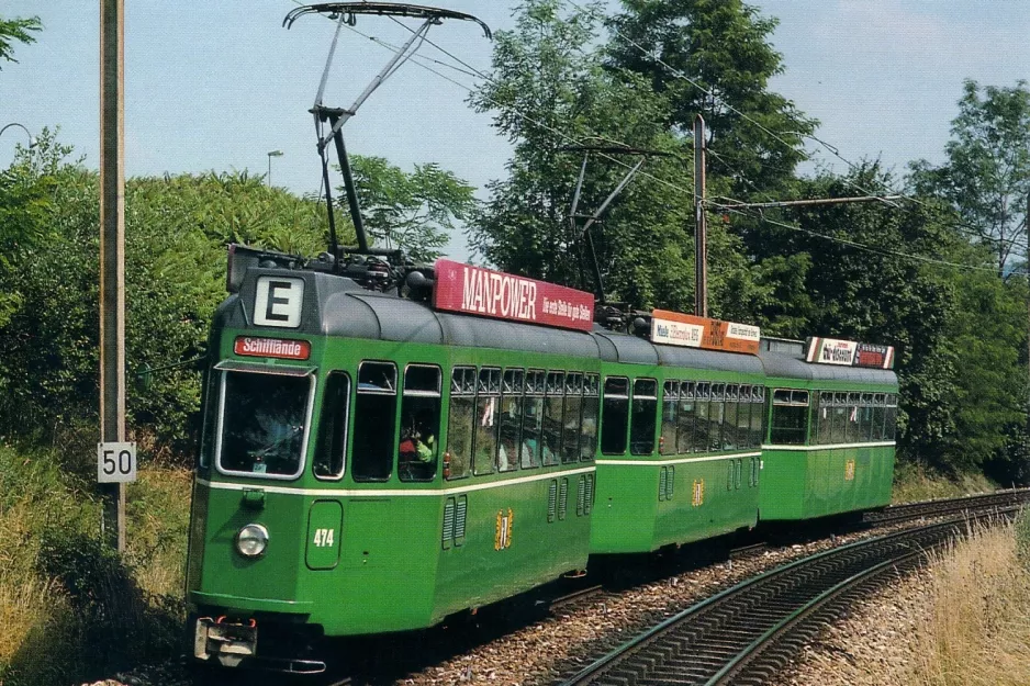 Postkort: Basel motorvogn 474 ved Freidorf (1990)