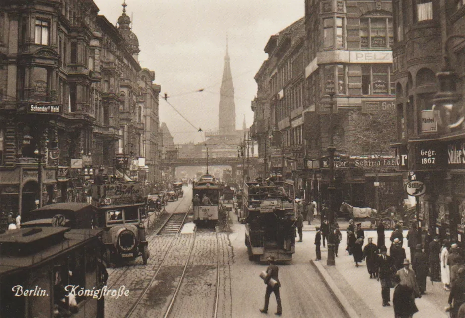 Postkort: Berlin på Rathausstraße (Königsstraße) (1925)