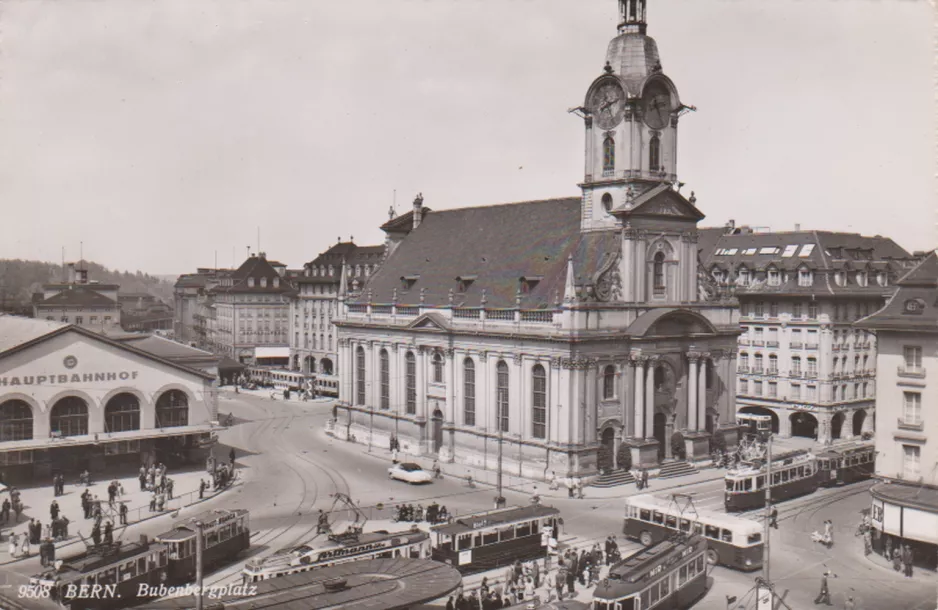 Postkort: Bern nær Bahnhof (1950)