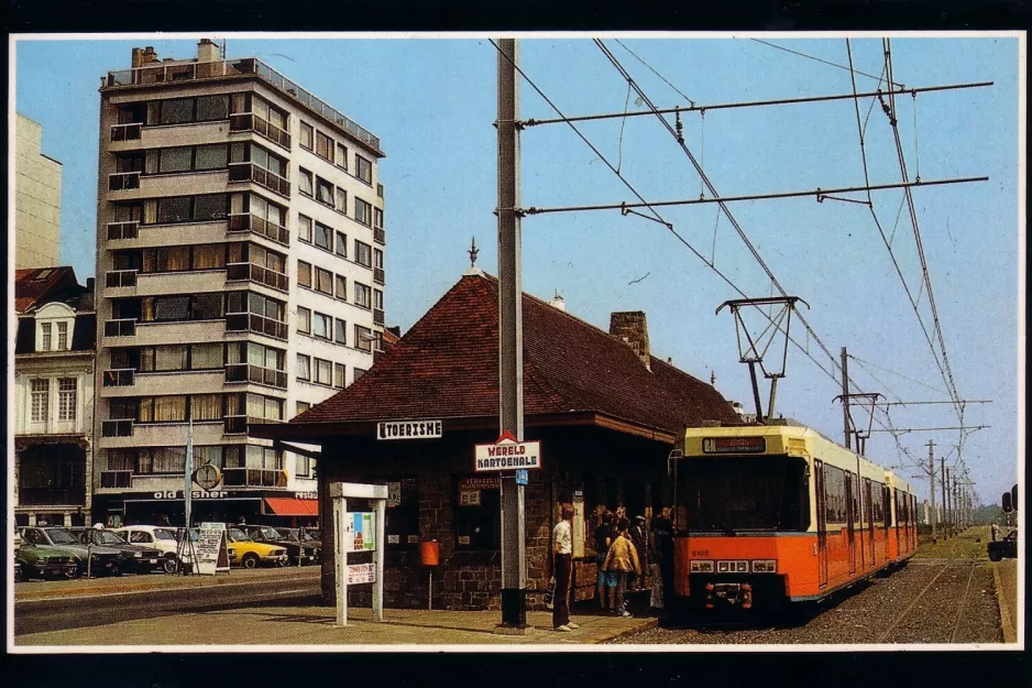 Postkort: Bruxelles De Kusttram med ledvogn 6105 i Heist (1983)