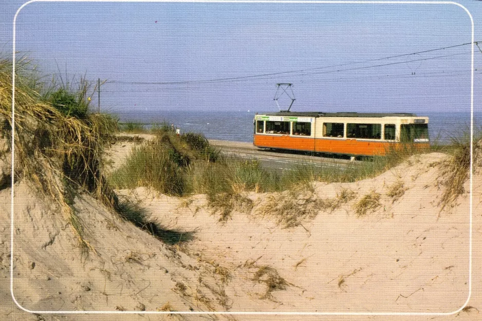 Postkort: Bruxelles De Kusttram nær Middelkerke (1982)