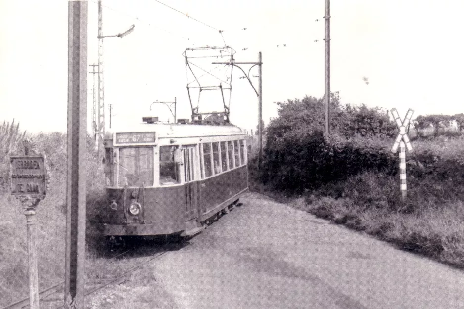 Postkort: Bruxelles sporvognslinje 67 ved Wanfercee - Baulet (1960)