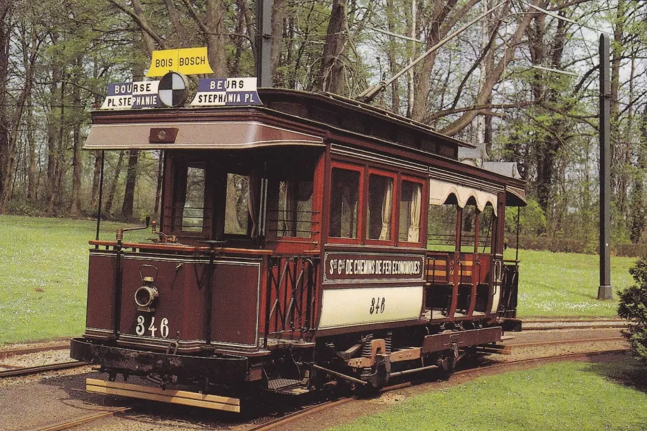 Postkort: Bruxelles Tourist Tramway med motorvogn 346 "California" ved Tervuren Station (1995)