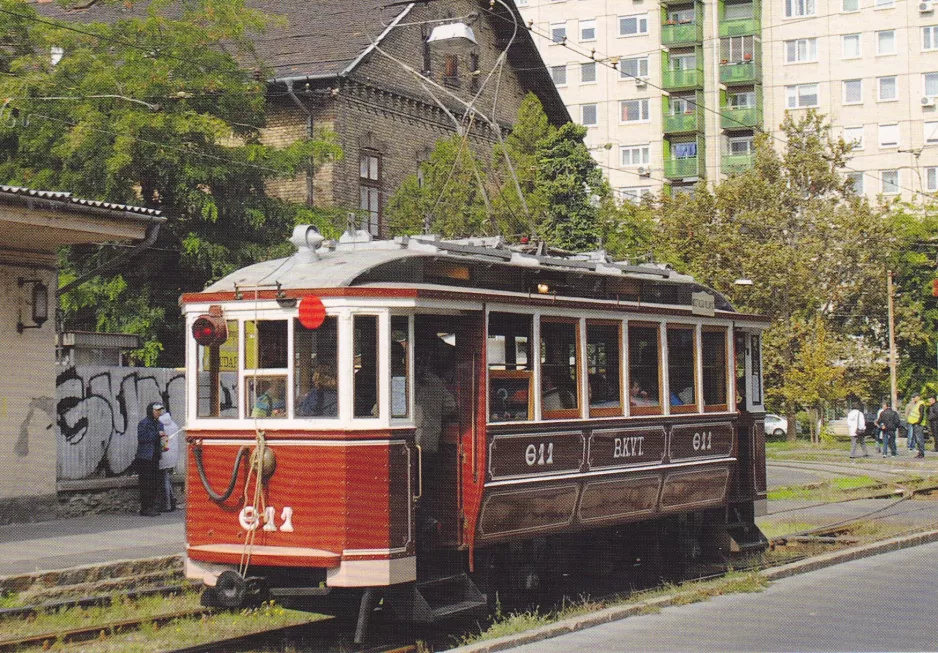 Postkort: Budapest museumsvogn 611 ved Kelenföld (2013)