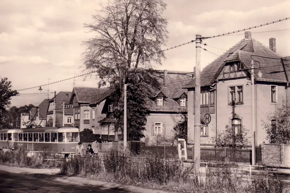 Postkort: Dresden motorvogn 1919 ved Weixdorf Fuchsberg (1970)