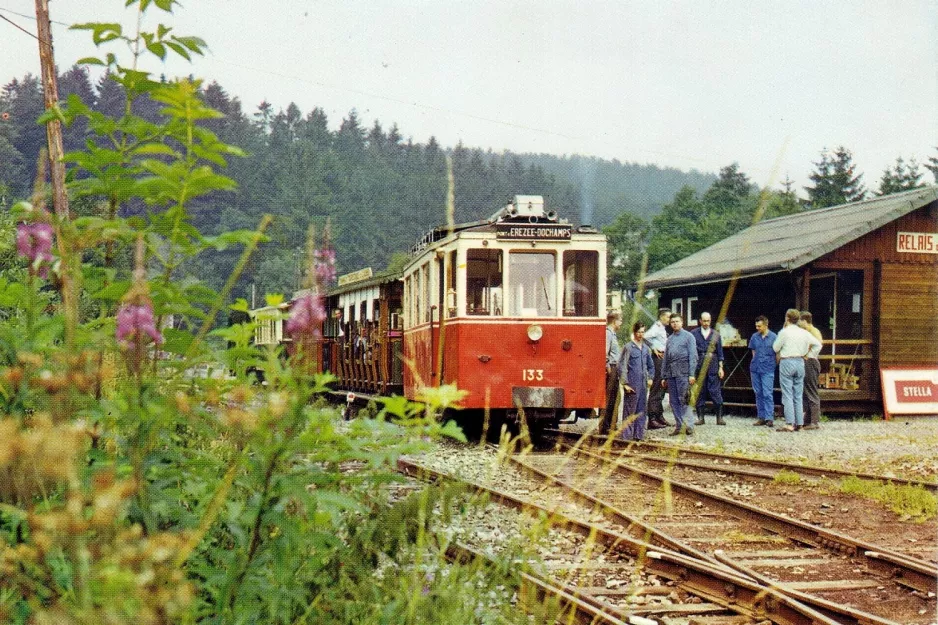 Postkort: Erezée med motorvogn AR 133 "Francais" ved T.T.A. Pont-d'Erezée (1970)