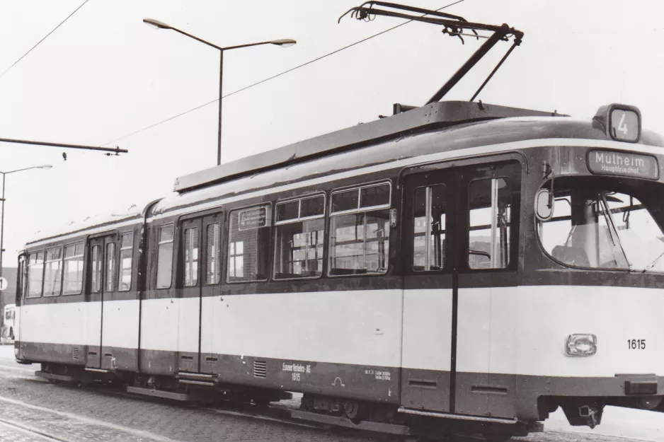 Postkort: Essen ledvogn 1615 ved Betriebshof Stadtmitte (1959)