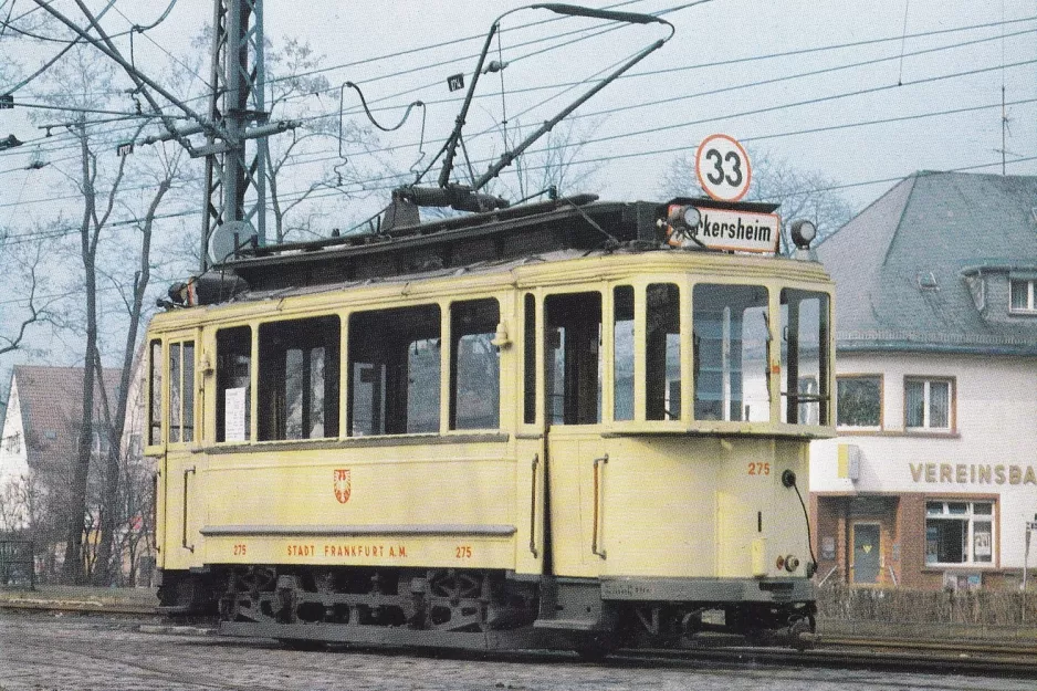 Postkort: Frankfurt am Main motorvogn 275 ved Verkehrsmuseum (1957)