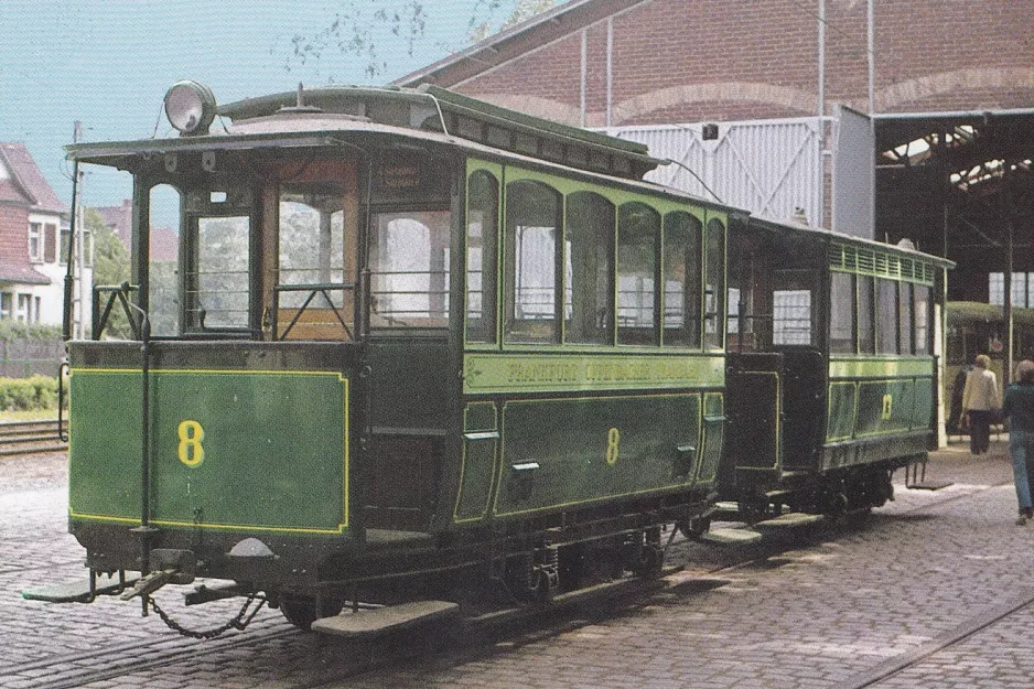 Postkort: Frankfurt am Main motorvogn 8 foran Verkehrsmuseum (1995)