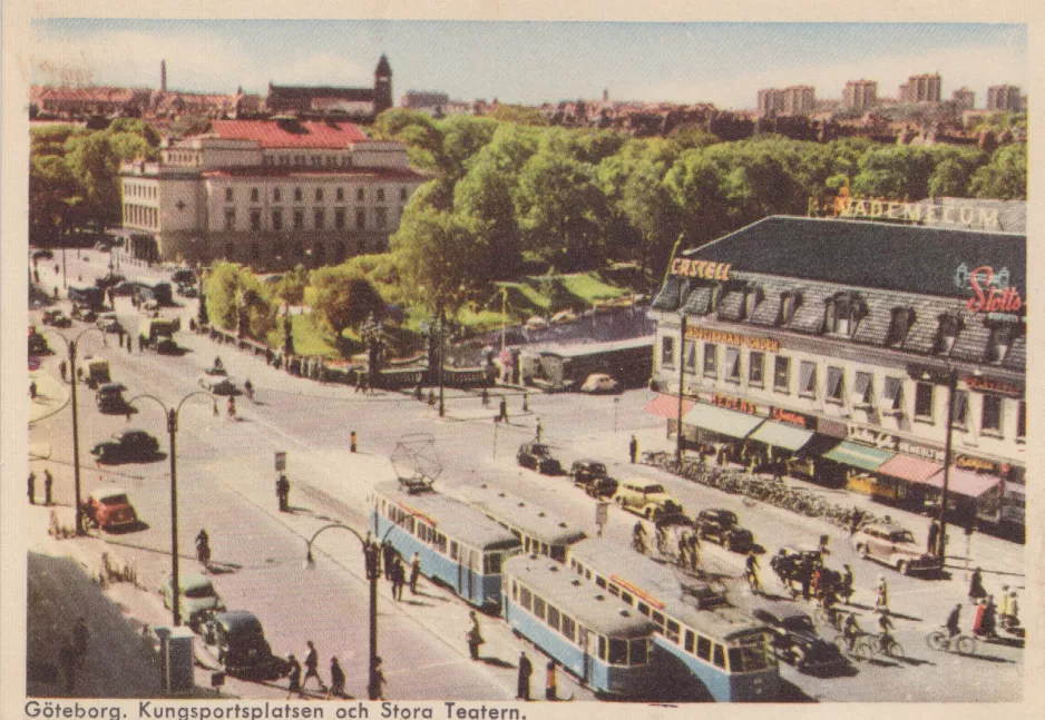 Postkort: Göteborg. Kungsportsplatsen och Stora Teatern (1955)