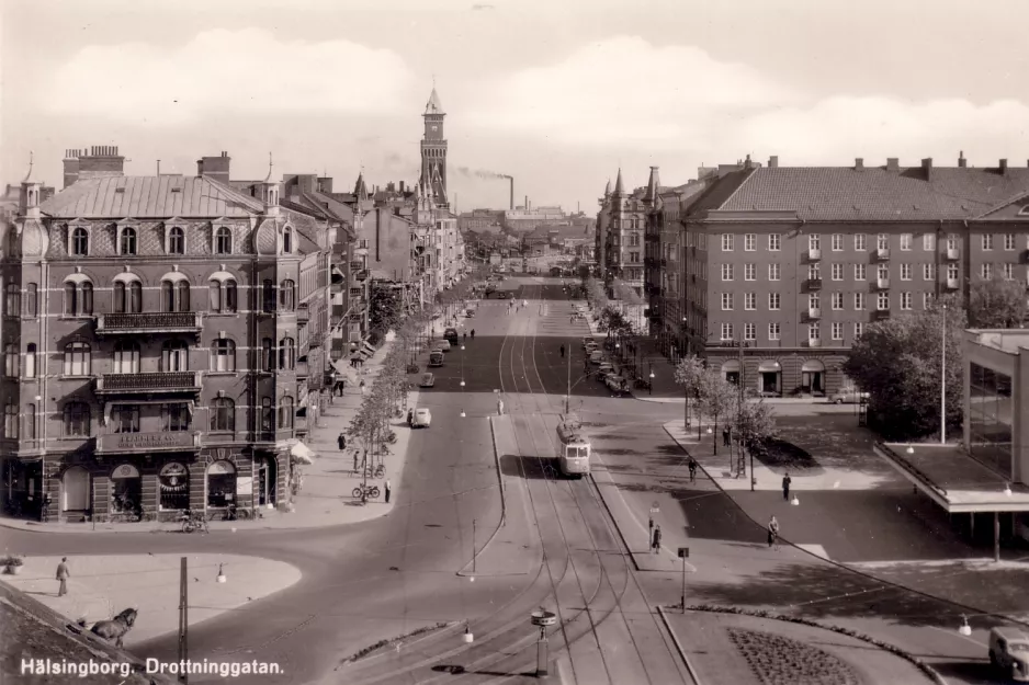 Postkort: Hälsingborg. Drottninggatan. (1960)