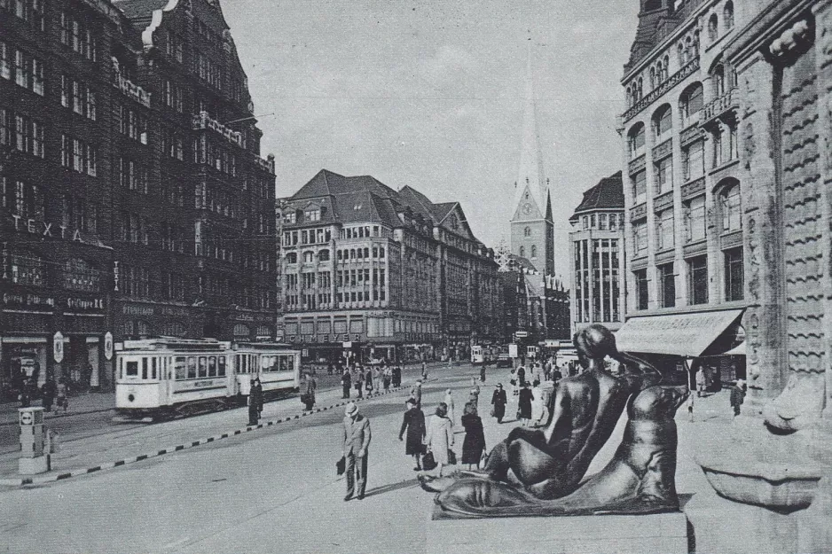 Postkort: Hamborg på Mönckebergstraße (1955)