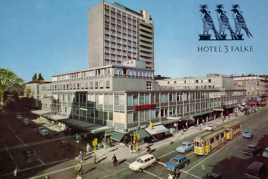 Postkort: Hotel "Tre Falke" - Copenhagen, Denmark (1959-1966)