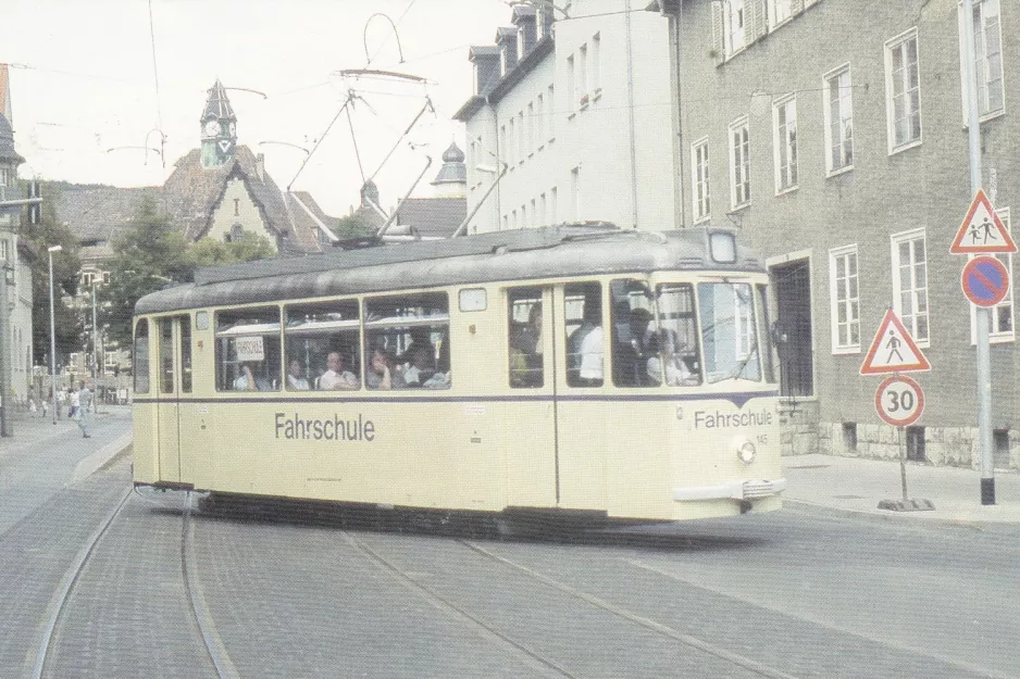 Postkort: Jena skolevogn 145 på Dornburger Str. (1993)