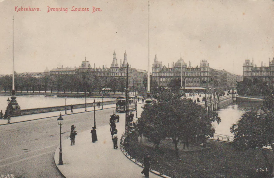 Postkort: København. Dronning Louises Bro. (1909)