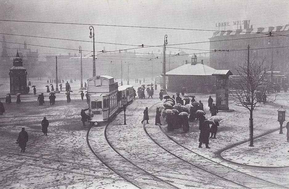 Postkort: København Hovedlinie ved Rådhuspladsen (1916-1918)