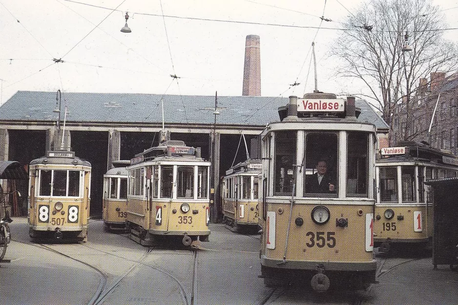 Postkort: København motorvogn 507 foran Allégade (1965)