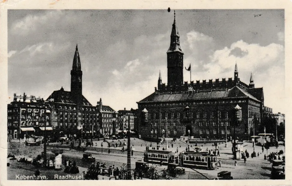 Postkort: København på Rådhuspladsen (1918-1925)