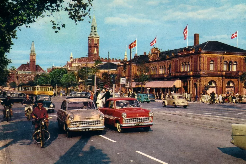 Postkort: København sporvognslinje 16 på Vesterbrogade (1964-1966)