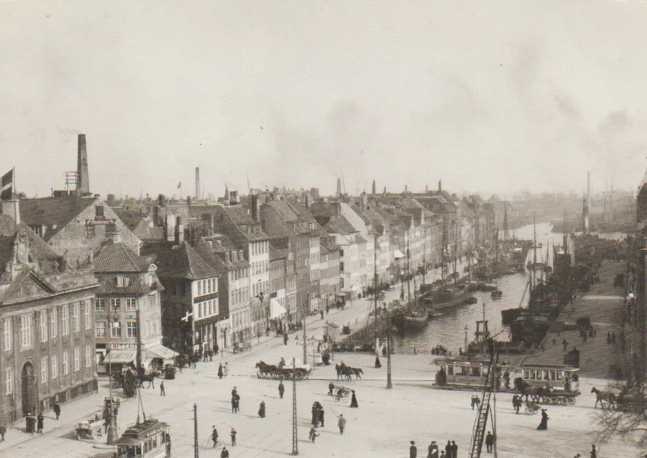 Postkort: København sporvognslinje 7 ved Kongens Nytorv (1904-1906)