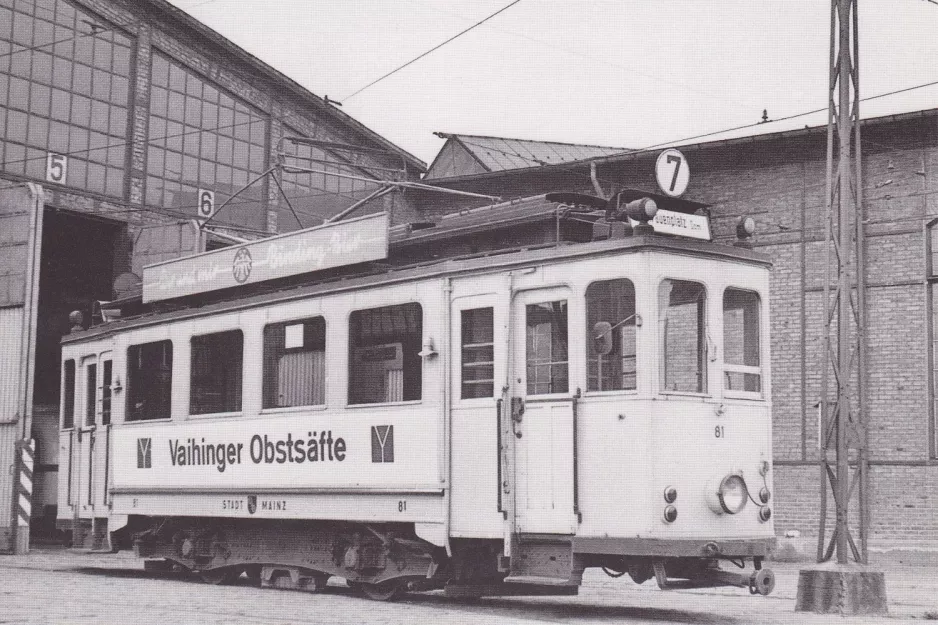 Postkort: Mainz motorvogn 81 ved Kreyßigstr. (1964)